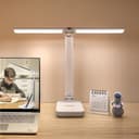 40CM Double Head LED Desk Lamp, 4000mAh Lamp, 3 Dimmable Color Modes, USB Charging Port, Eye Protection Folding Table Lamp for Office Lighting, Reading, Drawing - 1