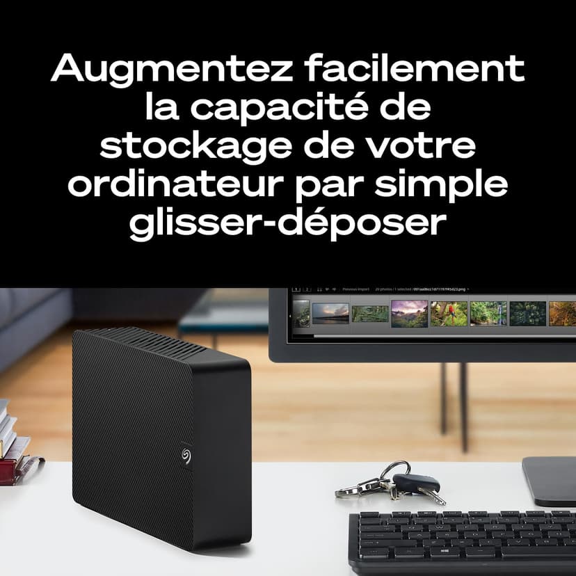 Seagate Expansion Desktop 20To, Disque Dur Externe HDD, 3.5 pouces, USB 3.0, PC & Notebook, Services Rescue (STKP20000400) - 5