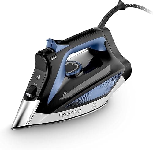 Rowenta DW7320 Everlast Anticalc Fer à Vapeur | 2700 W | 45 g/min. Sortie vapeur continue | 220 g/min. Houppette vapeur | Stop goutte à goutte | Système anti-calcaire | Réservoir d'eau 300 ml | Noir