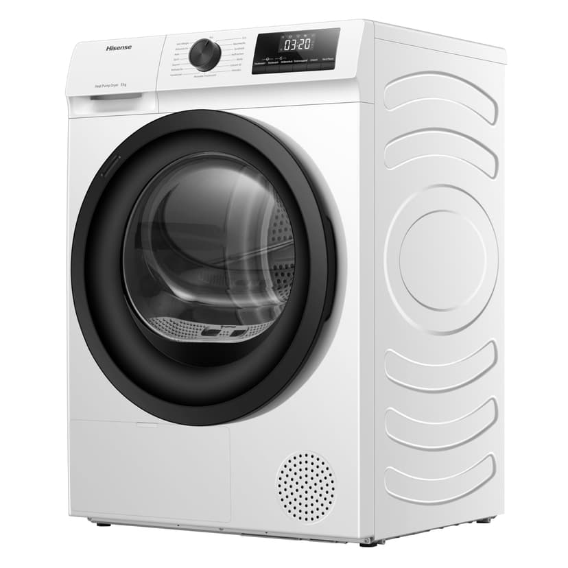 Hisense DHQE800BW2 Sèche-linge, 8 kg, classe D, largeur 60 cm, 16 programmes, séchage automatique, séchage rapide, séchage anti-rides, pompe à chaleur, séchage Ion Refresh, blanc - 7