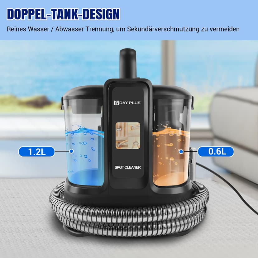 Nettoyeur de taches 5000 W (ouragan) – Aspirateur à main humide pour voiture, canapé, coussins, tapis, escaliers - 4