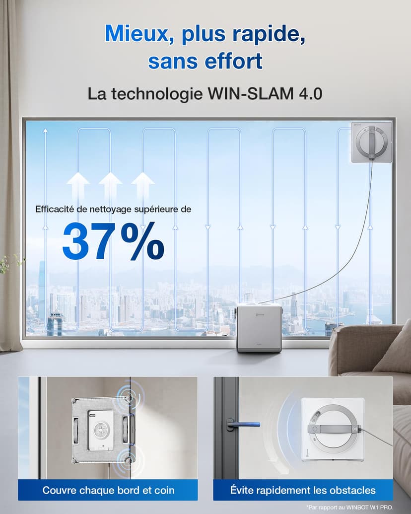 ECOVACS W2 PRO OMNI Robot Lavavetri con Stazione Multifunzione, Ricarica Durante il Funzionamento, Triplo Ugello Spruzzatore d'acqua, Protezione a 12 Livelli, Pianificazione del Percorso WIN-SLAM 4.0 - 7