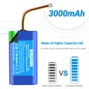 BURGARDEN 14,4V 3000mAh Batterie pour Liectroux C30B, C30B 2D, C30B 2D WiFi Robot Aspirateur, Blaupunkt BPK-VCBB1XB, pour Midea M4, Remplace pour MD-C30B, Blaupunkt D071-INR-CH-4S1P - 4