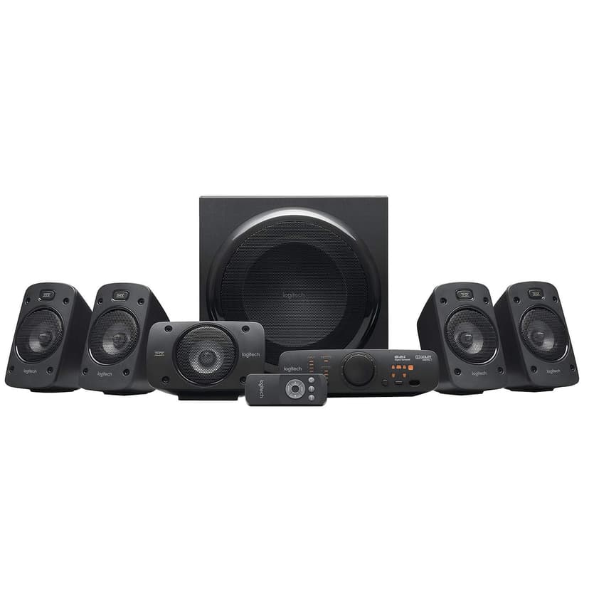 Logitech Z906 Système de Haut-Parleurs avec Son Surround 5.1, Certifié THX, Dolby & DTS, 1000 Watts en Puissance, Multi-Dispositifs, Entrées Multiples, Télécommande, Prise EU/France, PC/PS4/Xbox/TV - 1