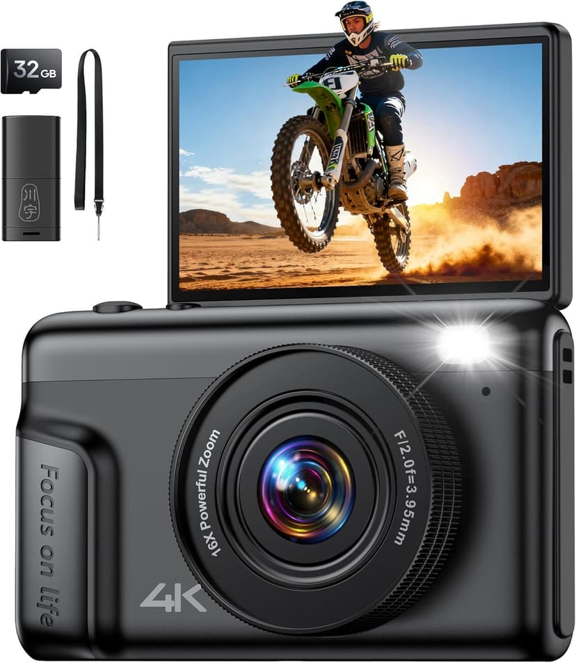 4K Digital Camera for Photography Vlogging: 64MP Compact … - 1