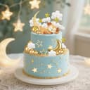 33 Pièces Deco Gateau Bebe Decoration,Cake Topper Lune Étoiles Nuages avec Faon, Décoration de Gâteau pour Bébé, Décoration Gateau Anniversaire Garçon Fille, Décorations de Fête Prénatale - 5