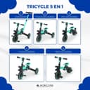 Mobiclinic®, 5-in-1 Tricycle, Balance bike, Chase, Evolutive, Ages 1-5, Adjustable Handlebar and Seat, Ultralight, Toddler bike, Easy Assembly, Puncture-Proof Wheels, Up to 25 kg, Bottle Holder (Blue) - 3