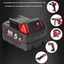 Waitley M18B5 18V 5.0Ah Compatible with Milwaukee M18 48-11-1850 48-11-1852 48-11-1820 48-11-1828 48-11-1830 Cordless Power Tools - 6