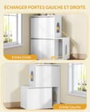 Hzuaneri Cat Litter Box Enclosure for 2 Cats, Hidden Litter Box Furniture Cabinet, Double Layer Indoor Cat House, Can be Used as TV Cabinet, 140 x 48.3 x 48 cm, White CB65603X - 6