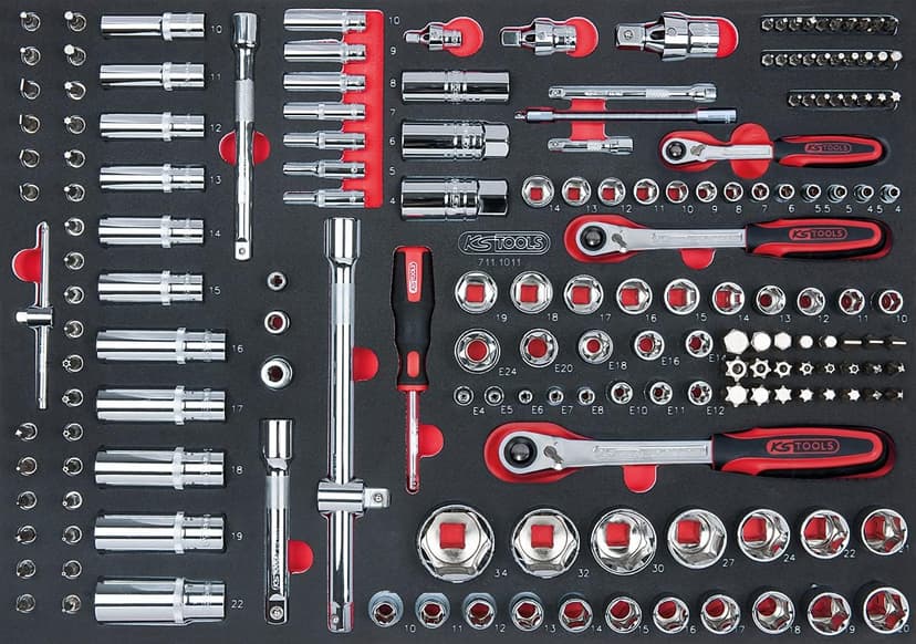 KS Tools 711.1011 175-Piece Set of Sockets/Accessories 1/4 inch; 3/8 inch; 1/2 inch - 1