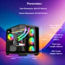 IONZ APEX Vision Boîtier PC Gaming, ATX Mid Tower, Double Chambre avec 4 Ventilateurs ARGB PWM – Écran LCD | Blanc - 3