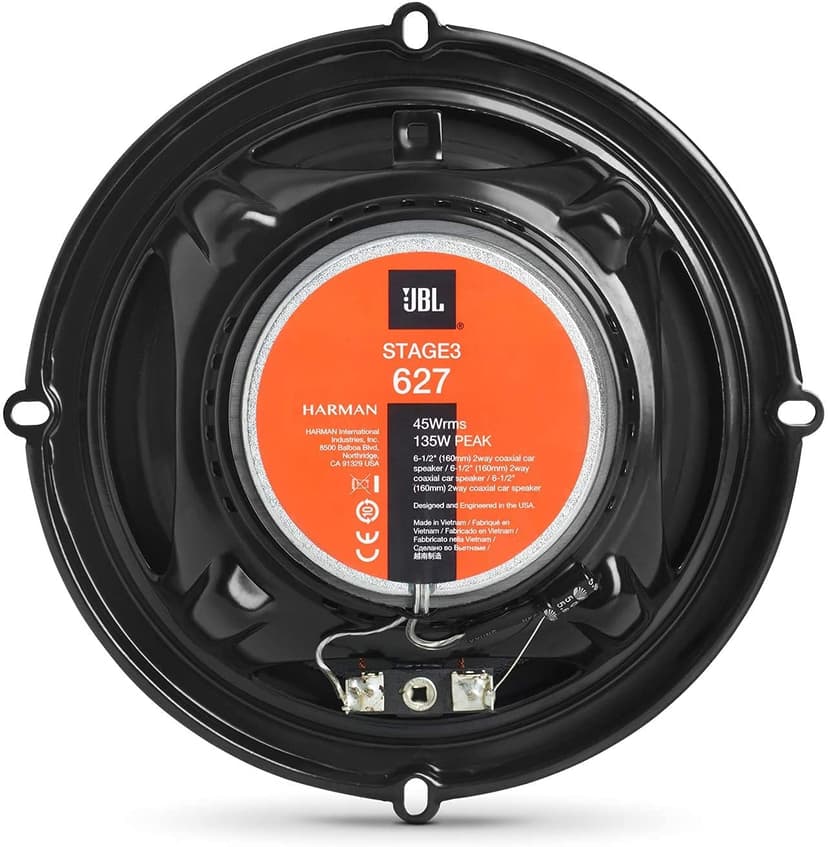 JBL Stage3 627 Ensemble enceinte voiture à 2 voies de Harman Kardon - 225 Watt JBL Haut Parleur Voiture 16 - 17 cm - 5