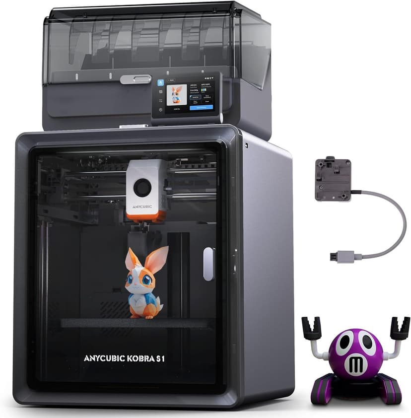 ANYCUBIC Kobra S1 Combo 3D Printer, Drying and Printing in One, Stunning 4-8 Color, 600mm/s Ultra-Fast Multicolor Printing, Suitable for All Major Filaments, Print Size 250 x 250 x250 mm - 1