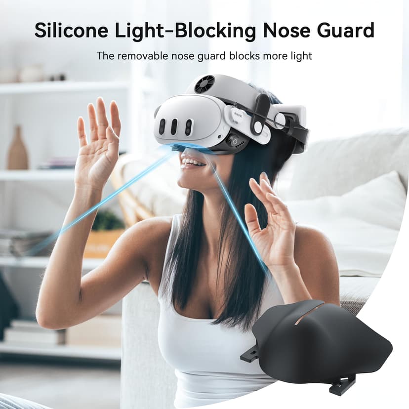 AMVR FC4A Face Cover Pad Interface Faciale Compatible avec Meta/Oculus Quest 3, Coussin en Soie Glace avec Design Ventilateur, pour Bandeau Halo avec Ventilateur (non compatible avec Quest 3S) - 8