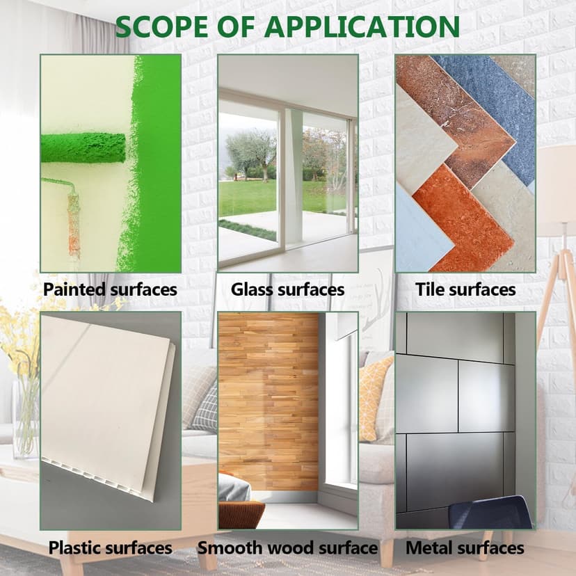 Pack of 40 3D Wall Panels, Stone Look, Self-Adhesive, 35 × 38 cm Plastic Panel Wall Cladding, Waterproof PVC Brick Wallpaper for Indoor, Outdoor, Business Premises (40) (40) - 6