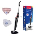 Vileda Steam Plus Steam Cleaner with PowerPad and 2 Microfibre Replacement Pads, Hygienic Floor Cleaner for Tiles, Laminate & Parquet, Heating Time: 15 Seconds, Eco Packaging - 1