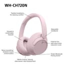 Sony WH-CH720N Wireless Bluetooth Noise Cancelling Over-Ear Headphones, Sound, Ambient Sound Mode, Lightweight Design, up to 50 hr battery life, iOS & Android - Pink - 8
