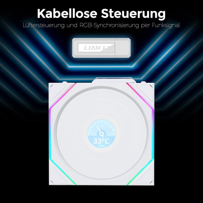 Ventilateur+de+boitier+Lian+Li+Uni+Fan+TL+Wireless+LCD+Reverse+RGB+-+12cm+%28Blanc%29 - 4