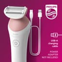 PHILIPS Lady Shaver Series 6000 Wireless Razor with 6 Accessories Body Exfoliating Glove Bikini Zone Trimmer (Model BRL146/00), White/Pink - 7