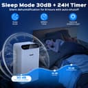 Deshumidificateur d Air 2.5L - Déshumidificateur d'air Electrique pour Maison avec Mode Nuit Silencieux 30 dB Minuterie, Deshumidificateur Anti Moisissure pour Salle de Bain Chambre Cave - 4