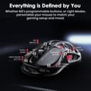 GravaStar Mercury M2 Wireless Gaming Mouse with 26,000 DPI, PAW3395DM Sensor -79g Lightweight Hollowed-Out Design -5 Programmable Buttons -5 Dynamic Lightsync RGB - Stealth Black (Stealth Black) - 6