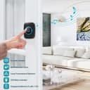 Blendura funk türklingel Set, 300 m Wireless Range IP44 Waterproof Electronic Front Doorbell with Plug-in Receivers, 60 Melodies, 5 Volume Levels, Black - 3