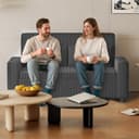 Devoko 2-Sitzer Schlafsofa 160 cm breit, Modernes Sofa mit Schlaffunktion, Ausziehbare Schlafcouch mit Verstellbarer Rückenlehne, Platzsparendes Klappsofa für Wohnzimmer, Grau - 2