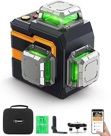 CIGMAN Bluetooth Wireless Green Laser Level, Remote Contr…
