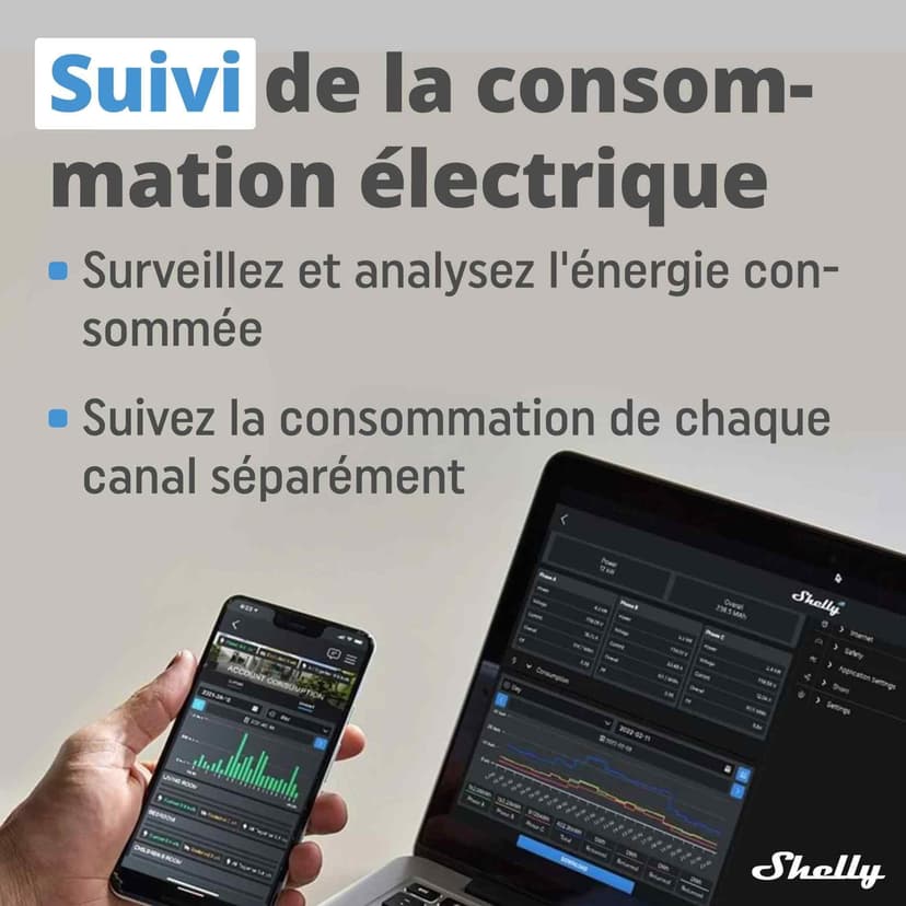 Shelly Plus 2PM - 16A | WiFi & Bluetooth 2-Channel Smart Switch with Power Metering | Home Automation | Roller Shutter Remote Control | Alexa & Google Home Compatibility | iOS Android App - 5