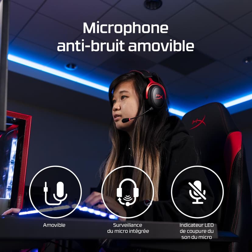HyperX Cloud II Wireless -Gaming Headset for PC, PS5, PS4, Long Lasting Battery Up to 30 Hours, DTS® Headphone:X®Spatial Audio, Memory Foam, Detachable Noise Cancelling Microphone with Mic Monitoring - 6