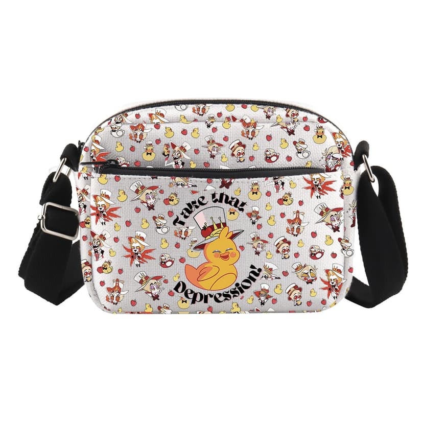 TSOTMO Cartoon Merch Gift Inspired Take That Depression Crossbody Purses Bag for Fans Hazbin TV Show - 1