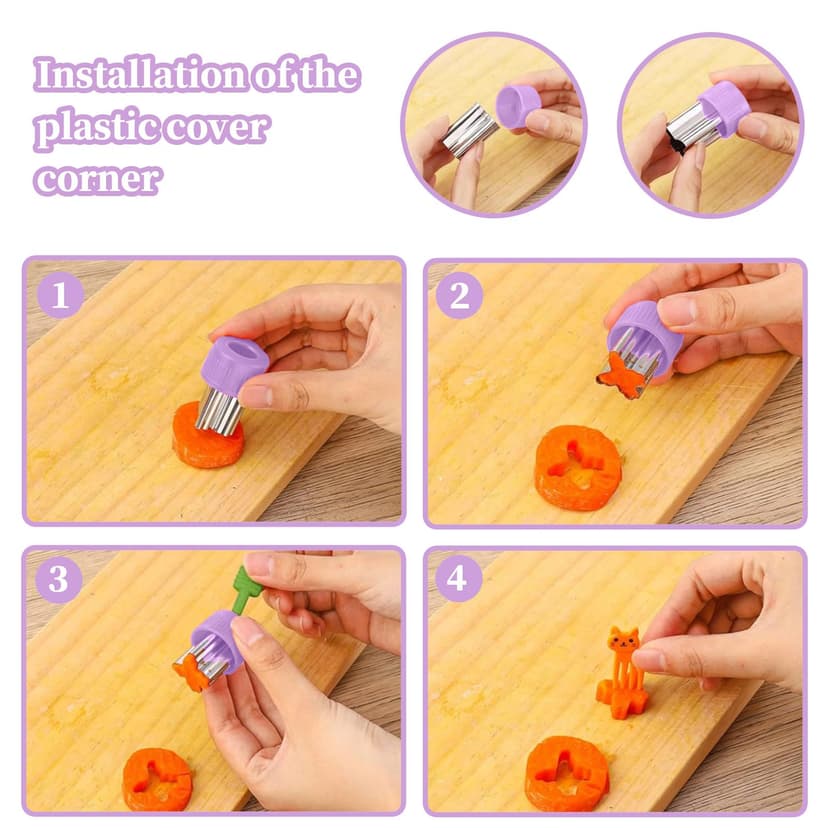 CIMOYBAI Set of 48 Cookie Cutters, Bread & Vegetable Kids, Sandwich Cutter Kit, Bento Accessories for Sushi, Fruit, Cakes, Biscuits - 3