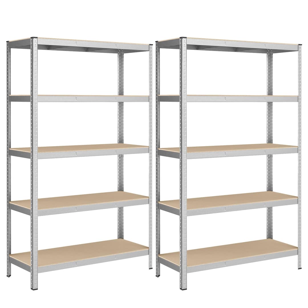 SONGMICS 5-Tier Heavy-Duty Shelving Units, Set of 2 Steel…