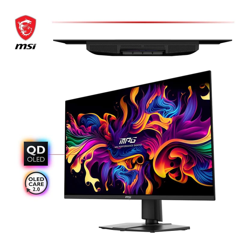 msi MPG 271QRX QD-OLED 27" WQHD Gaming Monitor - Pannello OLED Quantum Dot 2560 x 1440, 360Hz / 0,03ms, 99% DCI-P3, ΔE≤2, DisplayHDR True Black 400, KVM, RGB - DP 1.4a, HDMI 2.1, USB Type-C - 2