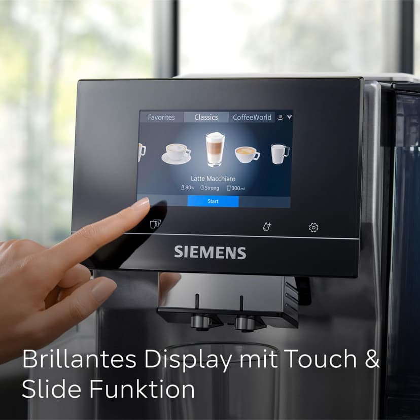 Siemens Fully Automatic Coffee Machine EQ700 Integral, Large Coloured TFT Display, 36 Hot and Cold Drinks, Cold Brew, 2-Cup Function, App Control, Automatic Cleaning System, Stainless Steel, Black - 3