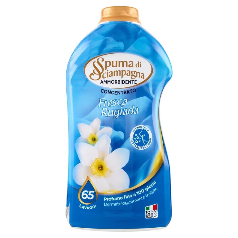 Spuma di Sciampagna - Softener Liquid Washing Machine Fresh Dew, Concentrated Formula Neutralises Odors Effective Even at Low Temperatures - 1300 ml - 65 Washes - 1