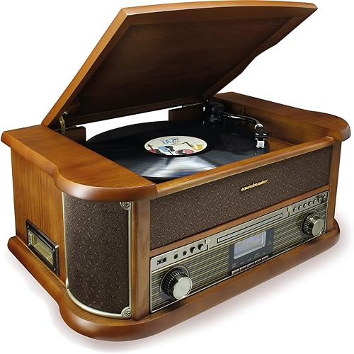Soundmaster NR566BR Chaîne Hi-FI Nostalgie 7 en 1 Platine…