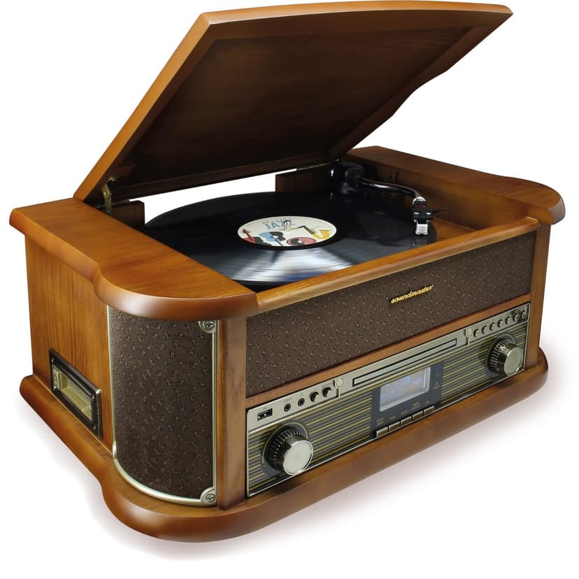 Soundmaster NR566BR Chaîne Hi-FI Nostalgie 7 en 1 Platine… - 1