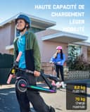 FanttikRide T9 Apex Trottinette Électrique Enfant 130–170 cm, Moteur 200 W, 11/16/19 km/h, Lumières LED Colorées, Haut-Parleur Bluetooth, Écran Digital, Hauteur Réglable, Pliable, sans ABE - 6