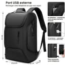BANGE Sac à dos judicieux pour ordinateur portable de 15,6", sac professionnel pour homme et femme, noir, Large - 4