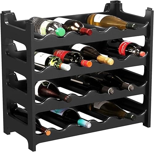Modular Wine Rack, Bottle Rack, Bottle Storage, Bottle Holder, Wine Holder, plastic, Gris Anthrazit, 24 emplacements de bouteilles