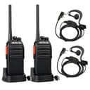 Retevis RT24 Walkie Talkie PMR446 License-free Professional Two Way Radio 16 Channels Walkie Talkies Scan TOT with USB Charger and Earpieces,Adults (Black, 1 Pair) - 1