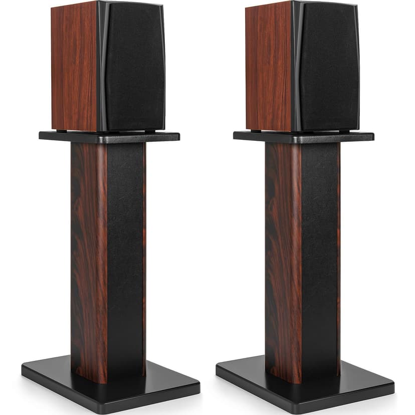 OUUTMEE 50CM (20 Inch) Wood Speaker Stands - Heavy Duty HiFi Speaker Stands for Home Theatre & Studio Monitors - Universal Floor Bookshelf Speaker Support with Sand-Fillable Design(Set of 2) - 1