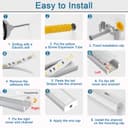 Chesbung 6 Pack U Shape Led Aluminum Profile for LED Strips, 1Meter/3.3ft Led Aluminum Channel with Milky White Cover, Led Track Diffusers with End Caps, Mounting Clips and 90 Degree Corner Connector - 5