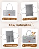 Maliton Nappy Caddy, Newborn Essentials for Diaper Caddy, Sturdy Portable Washable Baby Caddy with Detachable Compartments. Baby Shower Gifts for Mum, Nappy Organiser for Indoor Outdoor, Grey - 9