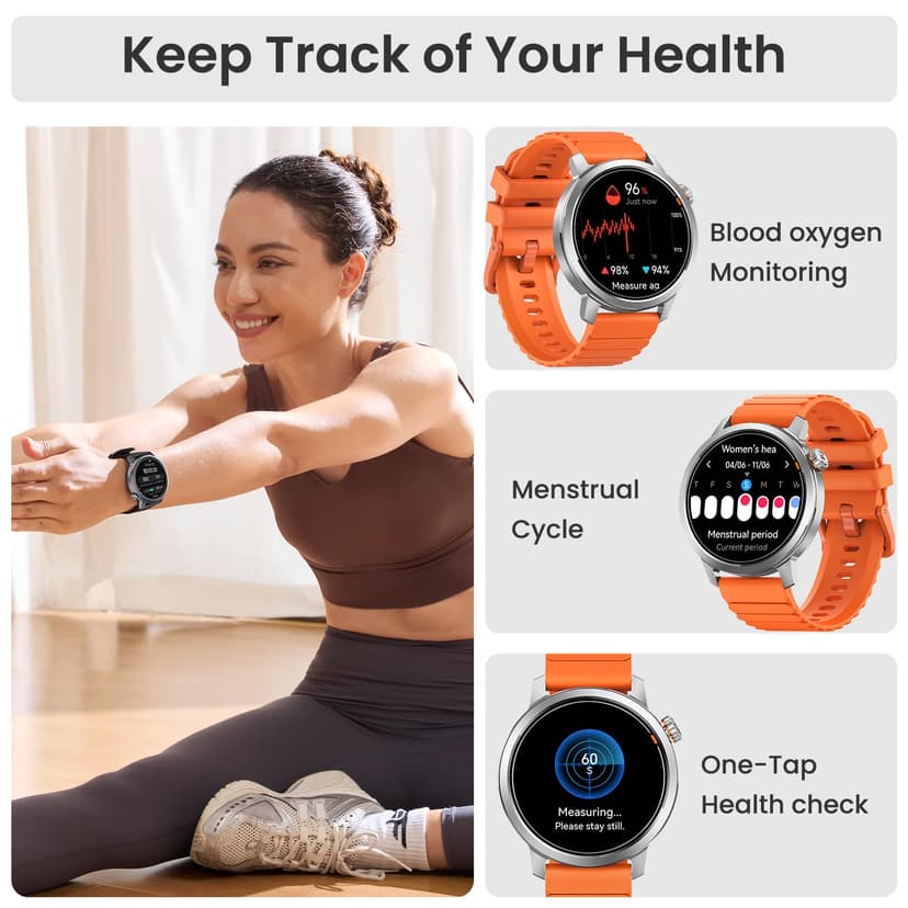 KOSPET ORB Smart Watch for Women Men, Ultra-Lightweight, 25 Days Battery Life, 1.43" AMOLED Fitness Watch with 24H Heat Rate Monitor & Sleep Tracking, 175+ Sports Modes, IP68 Waterproof Silver - 6