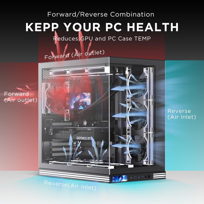 Jungle Leopard V3 Daisy Chain A-RGB Ventilateur 120 mm ARGB PWM PC Ventilateur RVB Commutable Forward/Reverse Flow - 5