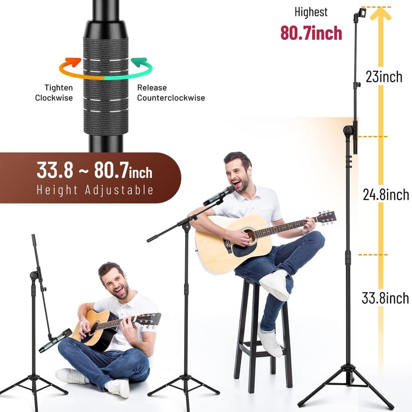 CAHAYA Upgraded Tripod Boom Sheet Microphone Stand Universal Metal Mic Stand with Carrying Bag, for Performance Singing Speech Wedding Stage and Outdoor CY0311 - 6
