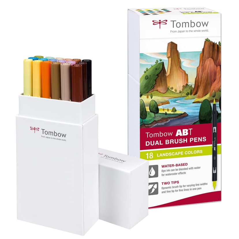 Tombow ABT-18P-6 Lot de 18 feutres pinceau ABT à deux poi… - 1
