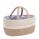 YEONHWA Boîte de rangement pour couches de bébé, panier de rangement en coton pour bébé en corde tissée, poignée portable avec grande boîte de rangement pour vestiaire, beige - 5